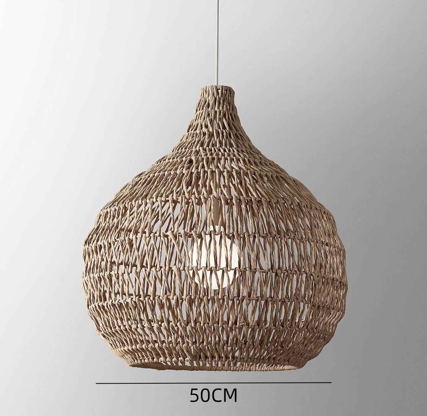 Traditional Woven Shade Pendant Light
