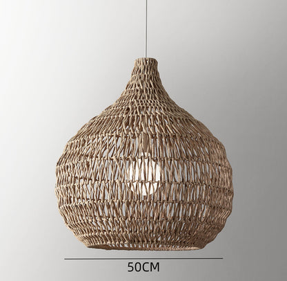 Traditional Woven Shade Pendant Light