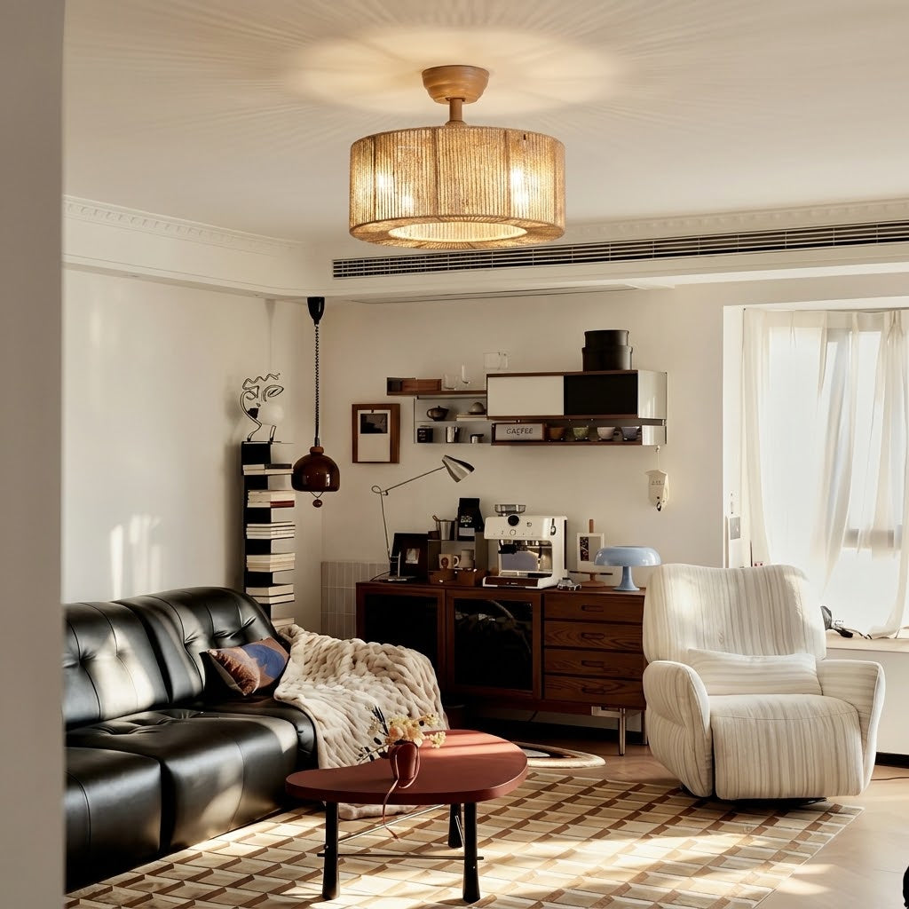 Wabi-Sabi Rope Ceiling Fan Light