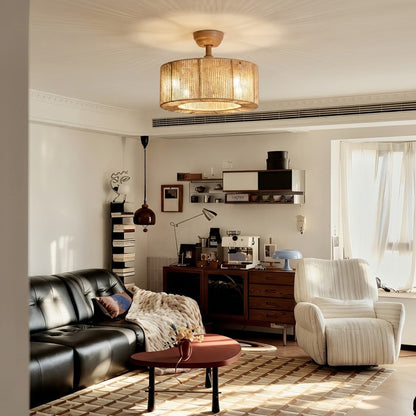Wabi-Sabi Rope Ceiling Fan Light
