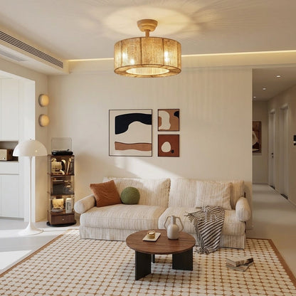 Wabi-Sabi Rope Ceiling Fan Light